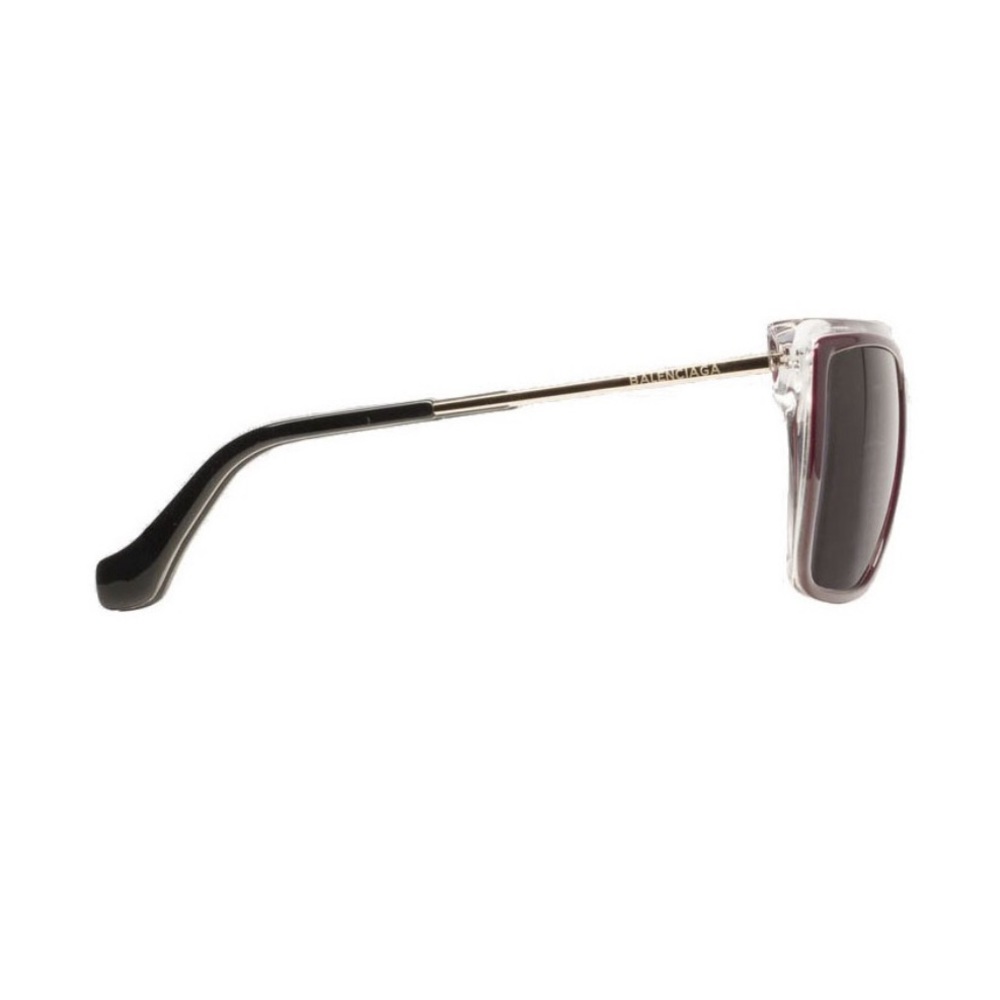 Balenciaga - Square Sunglasses Black Bordeaux with Brown Lenses - - Picture 2 of 16
